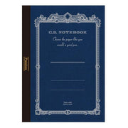 Apica Premium C.D. Notebook A5 size with black cover and silver embossed logo on a desk
