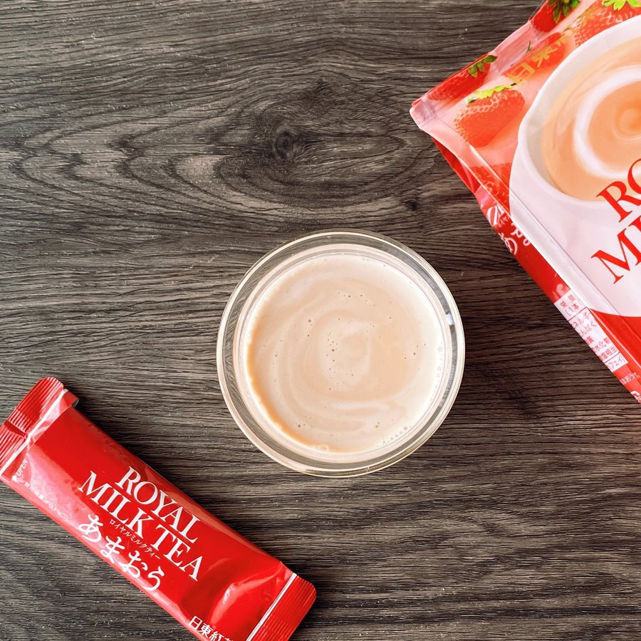 Nittoh Kocha Royal Milk Tea – Amaou Strawberry Instant 8‑Stick Pack