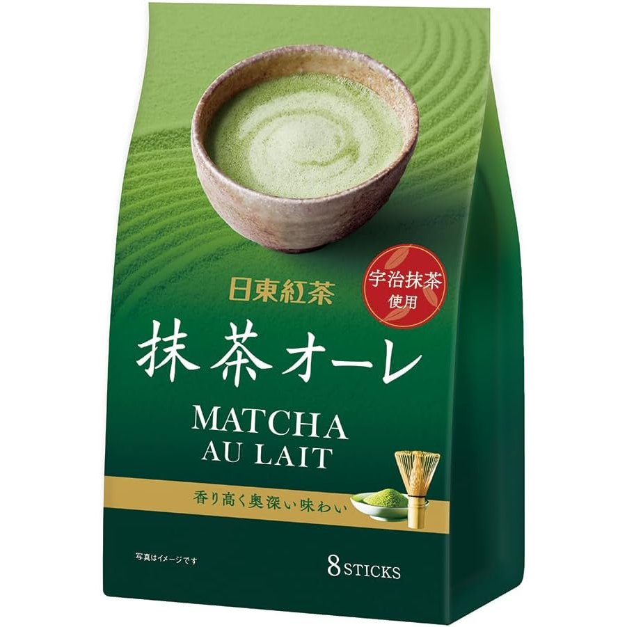 Nittoh Matcha Green Tea Latte Powder 8 Sticks – Premium Japanese Uji Matcha