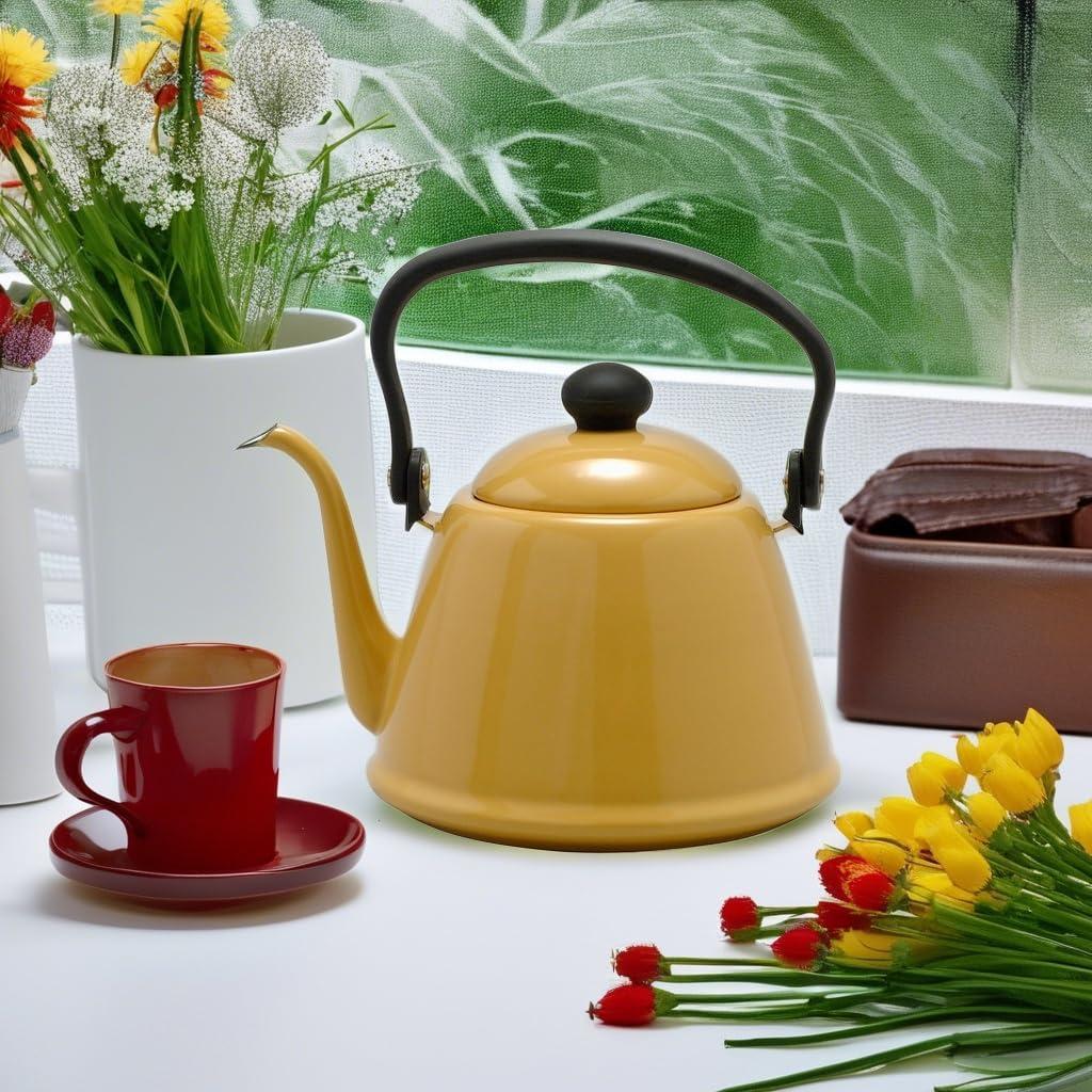 Noda Horo Yellow Enamel Gooseneck Drip Kettle – 2L Capacity