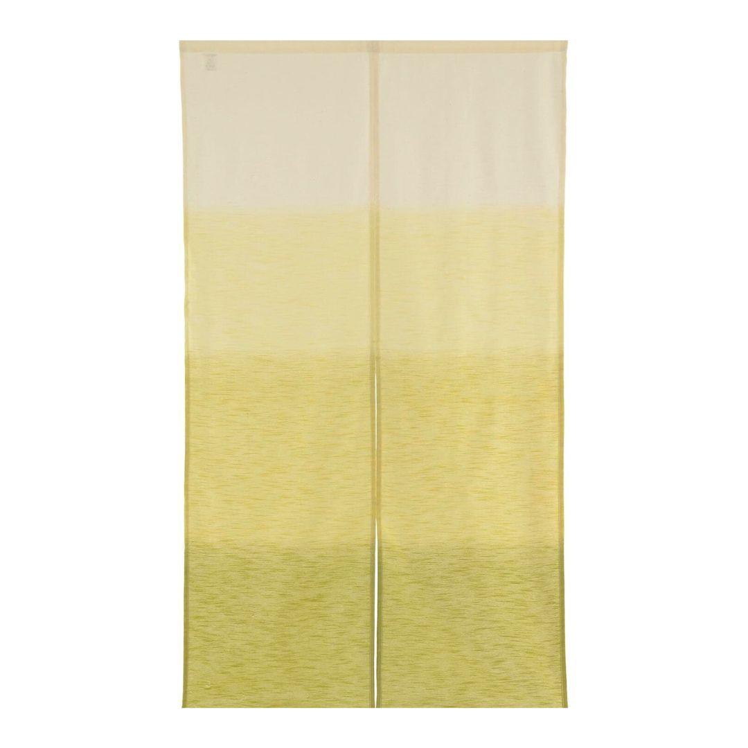 Hand-printed Kyoto Craftsman noren curtain with a matcha green gradient design made of authentic linen
