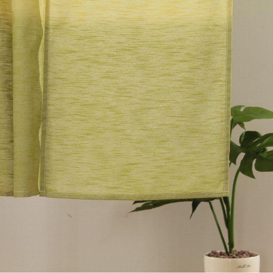Hand-Printed Green Matcha Gradient Japanese Noren Door Linen Curtain