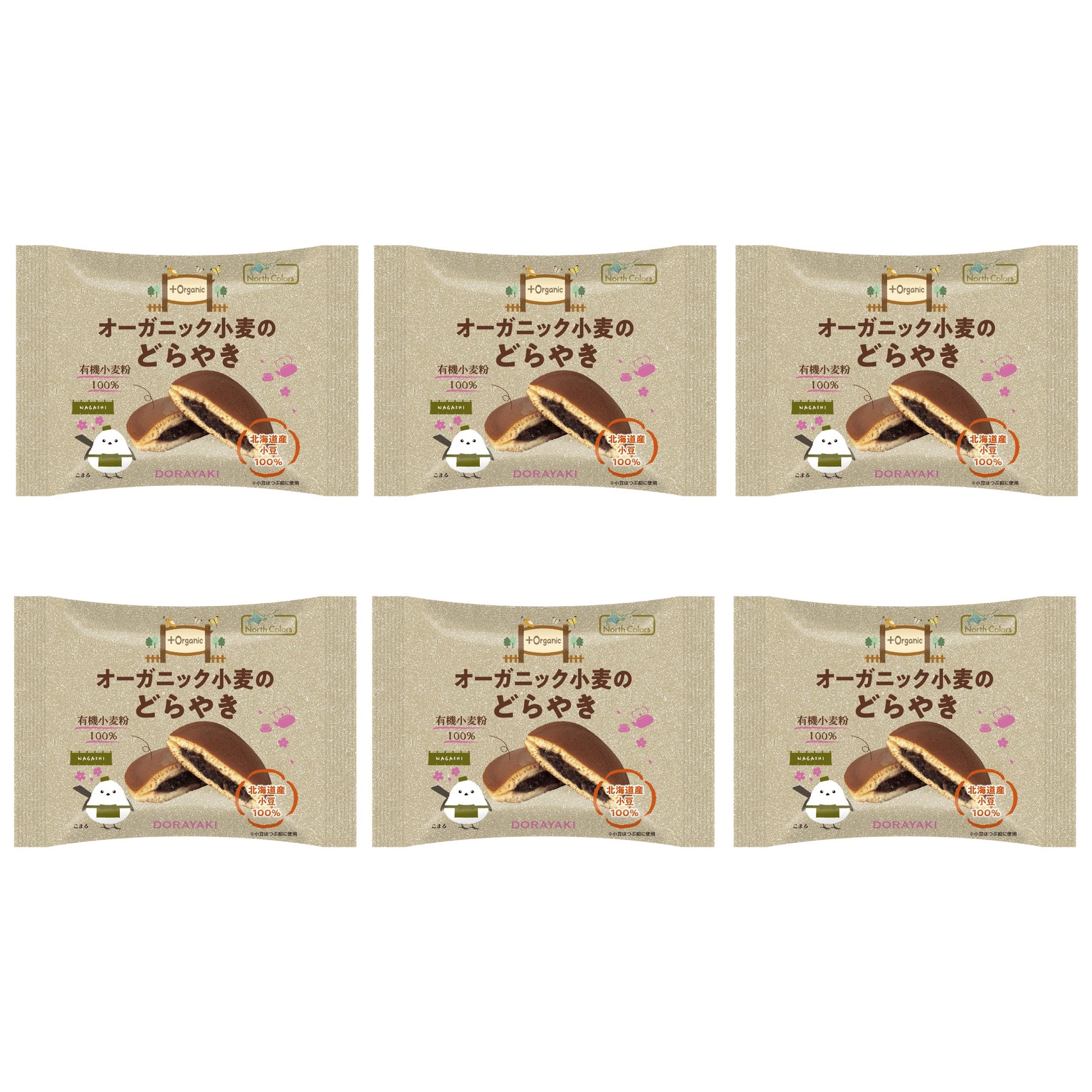 North Colors Organic Dorayaki individual packs featuring golden pancakes with azuki bean filling