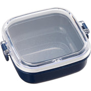 OSK 250ml antibacterial food storage container with a clear body and blue airtight lockable lid featuring silver ion protection.