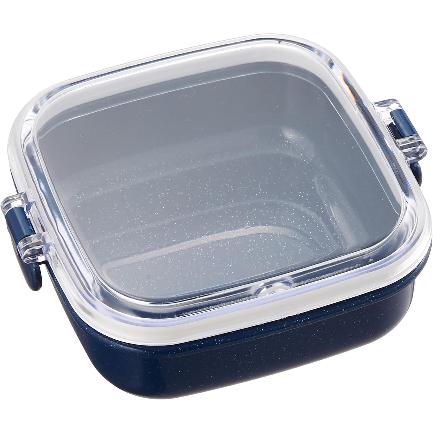 OSK 250ml antibacterial food storage container with a clear body and blue airtight lockable lid featuring silver ion protection.