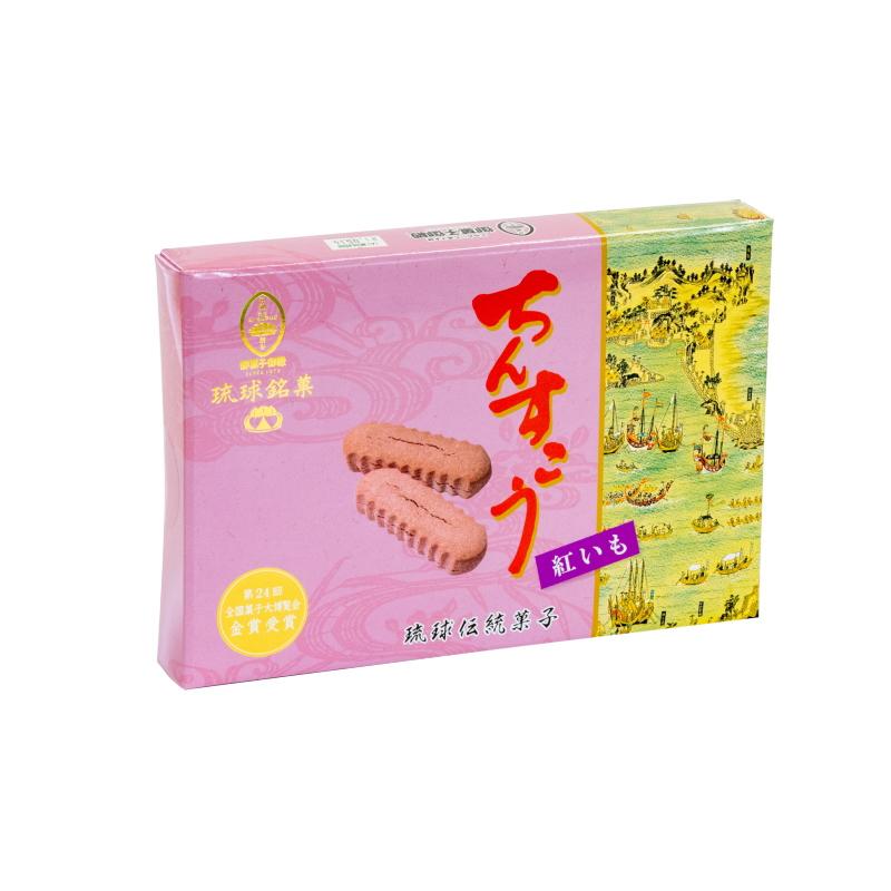 Okashi Goten Purple Sweet Potato Chinsuko Shortbread Cookies 14 Pack