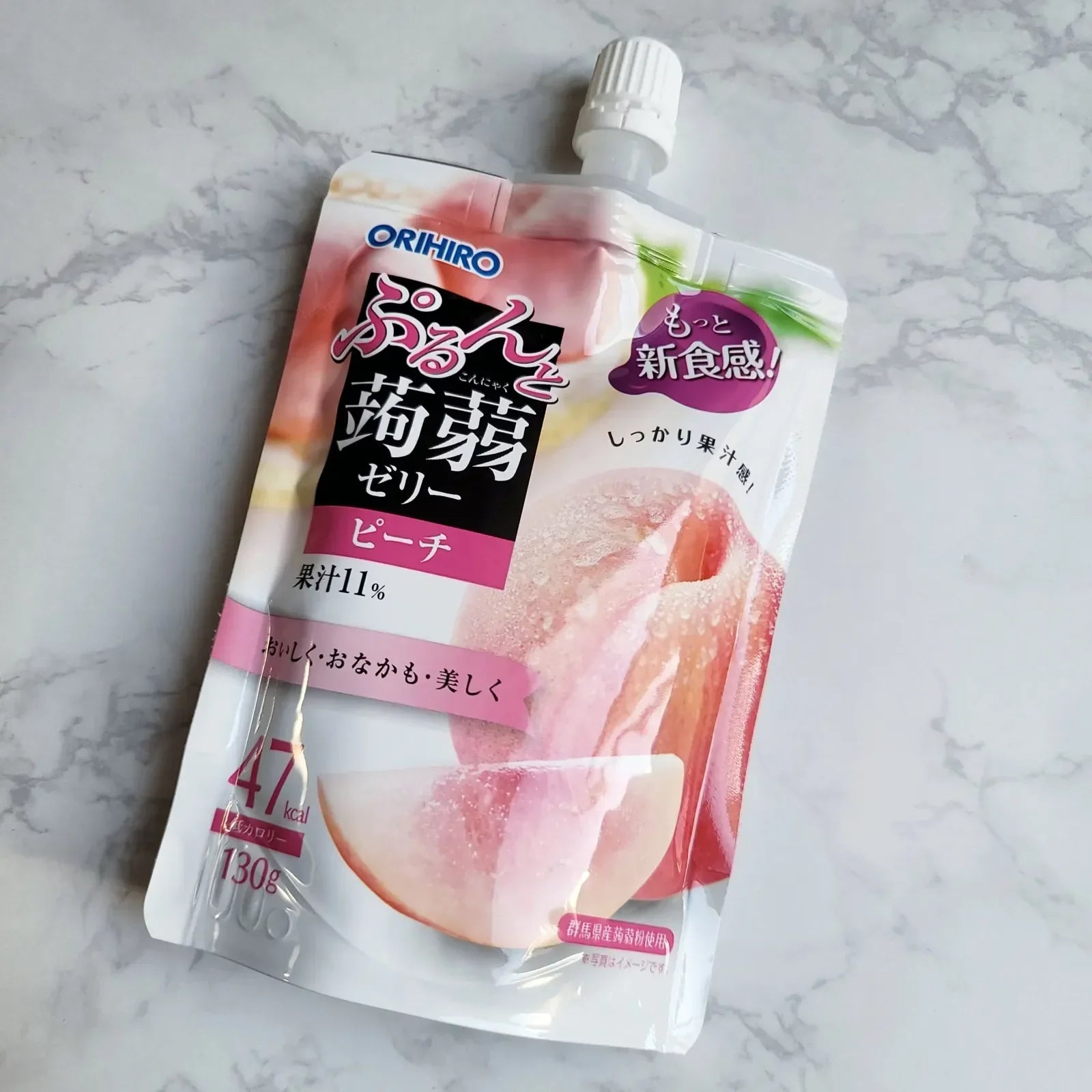 Orihiro Peach Drinkable Konjac Jelly Snack 130g Low-Calorie