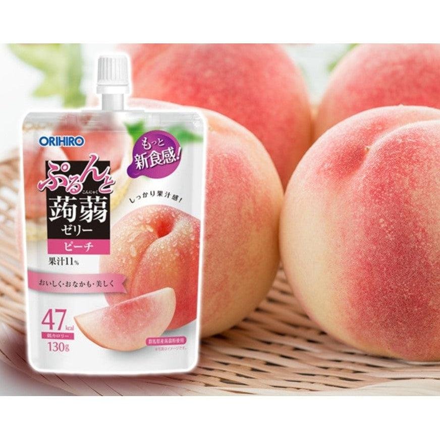 Orihiro Peach Drinkable Konjac Jelly Snack 130g Low-Calorie