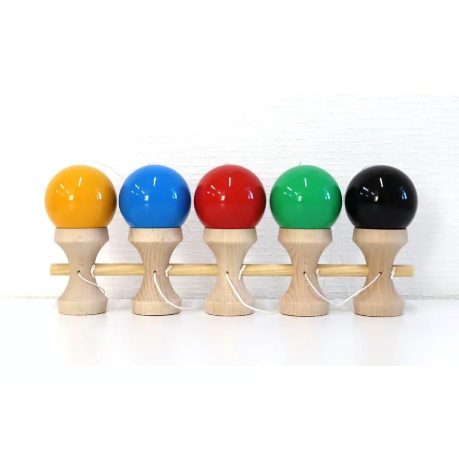 Ozora 5‑Cup Kendama Japanese Skill Toy with Colored Balls