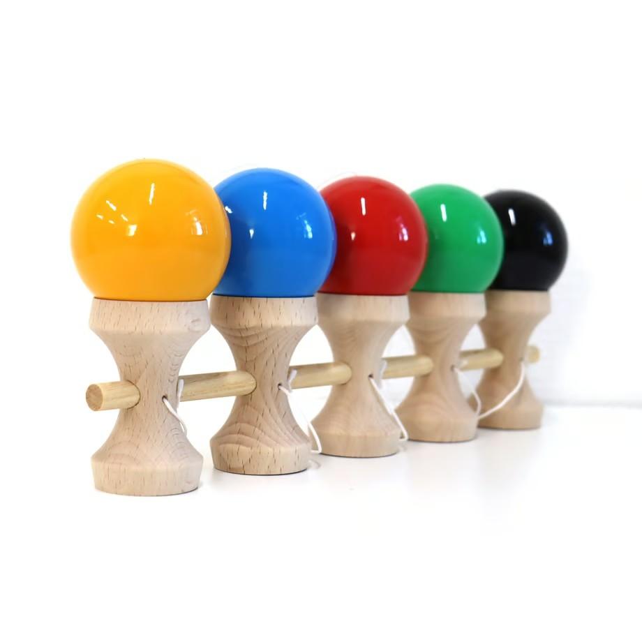 Ozora 5‑Cup Kendama Japanese Skill Toy with Colored Balls