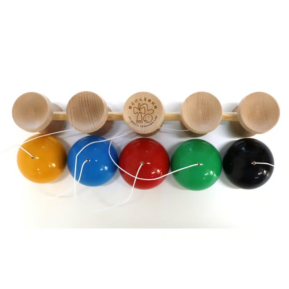 Ozora 5‑Cup Kendama Japanese Skill Toy with Colored Balls
