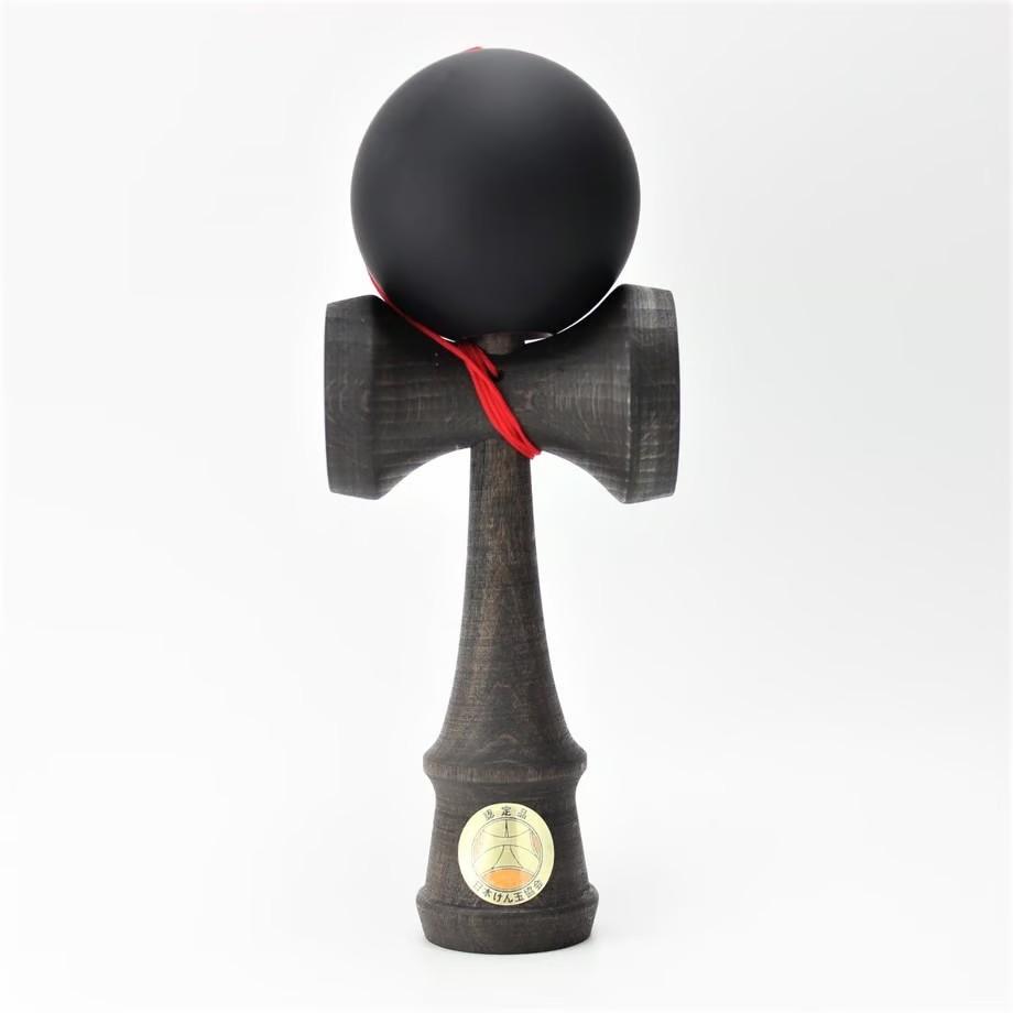 Ozora All-Black Handcrafted Japanese JKA Certified Professional Kendama with matte black ball and beechwood handle