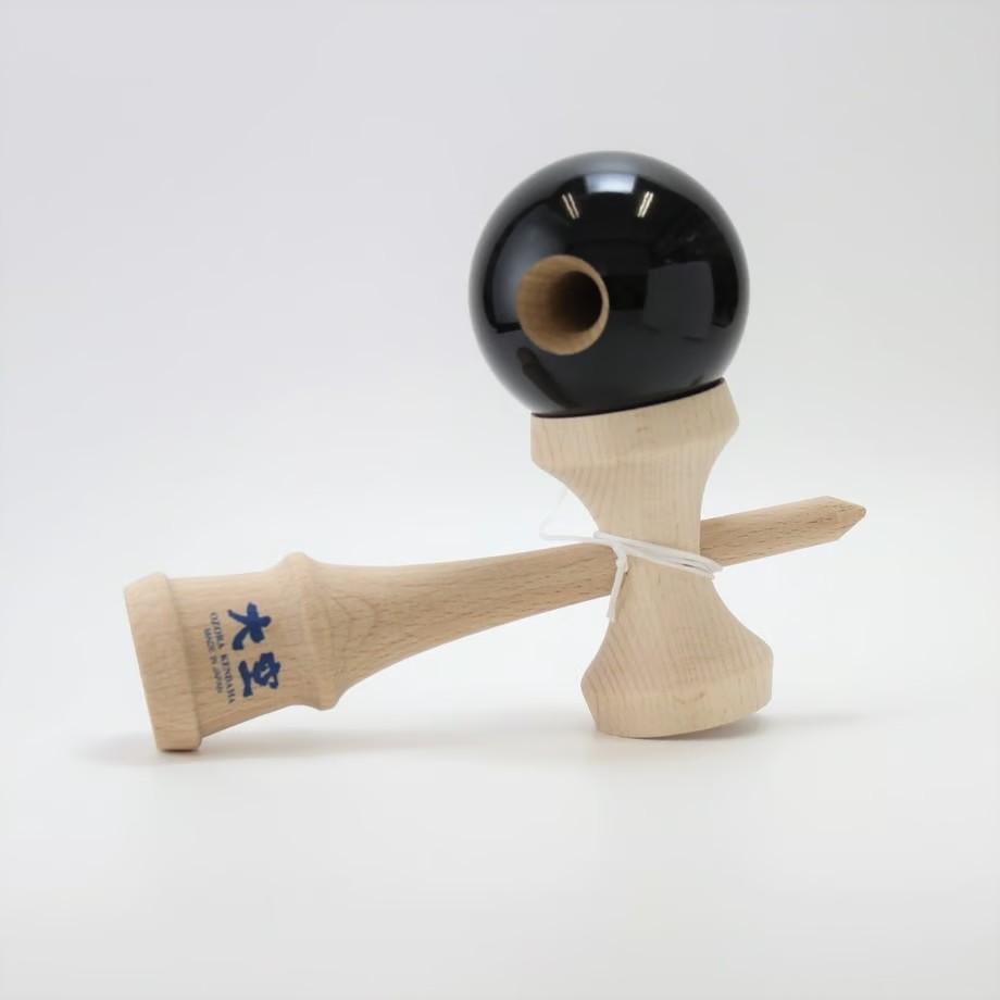 Ozora Handmade Black Kendama – JKA Certified Professional Cup‑And‑Ball Toy