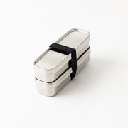 Aizawa Slim Rectangular Stainless Steel Bento Box 700ml Two-Tier