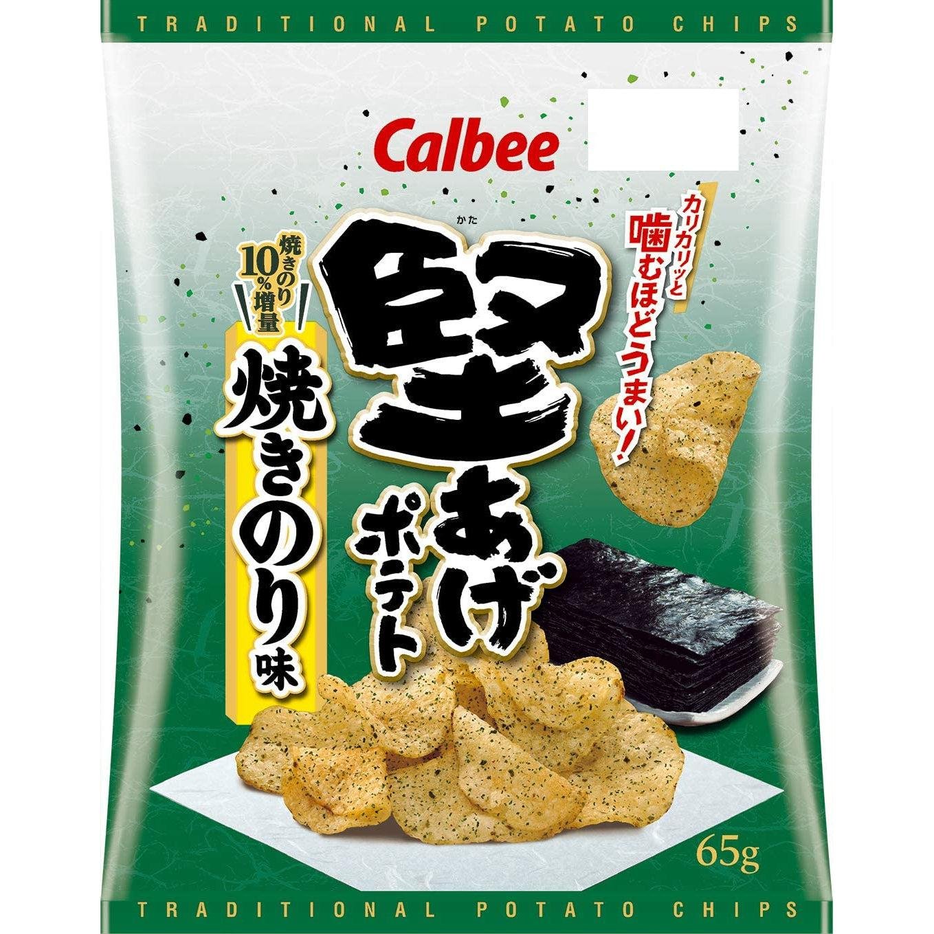 Calbee Kataage Nori Seaweed Crispy Potato Chips 12‑Pack 65g