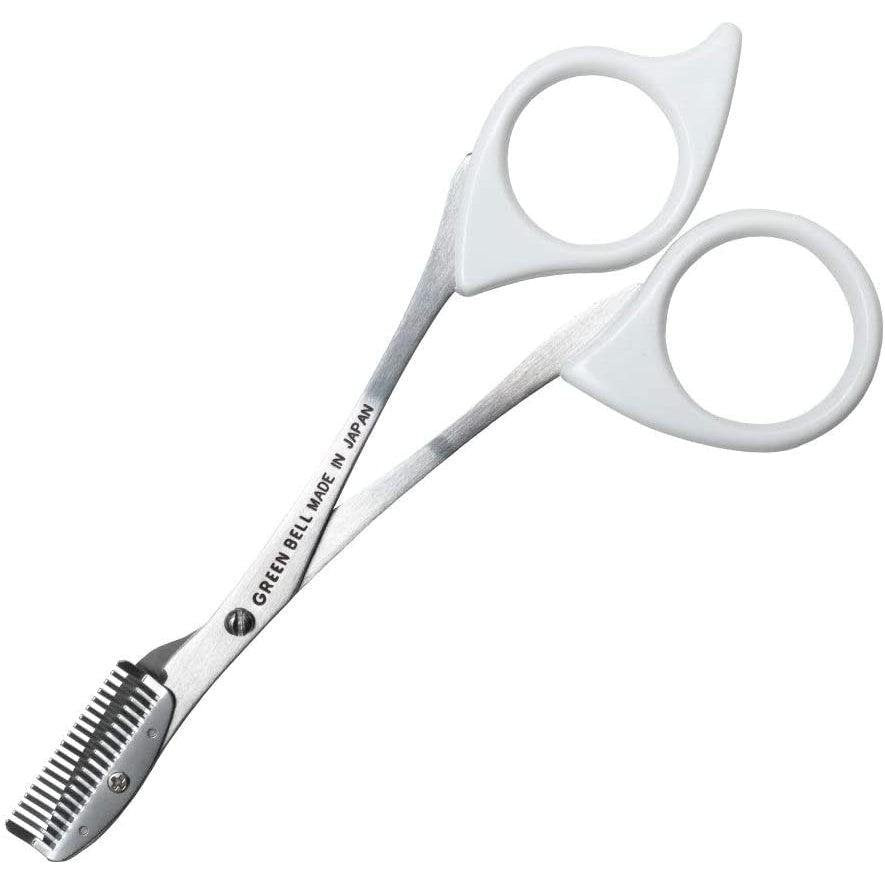 Green Bell Stainless Steel Eyebrow Scissors with Comb – Precise Japanese Craft