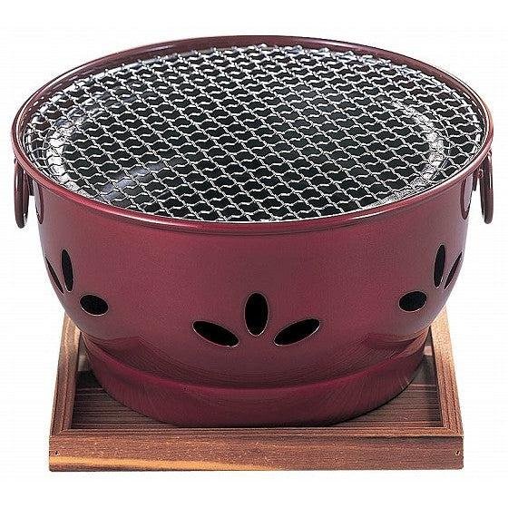 Ikenaga 26cm Cast Iron Round Charcoal Hibachi Grill Portable