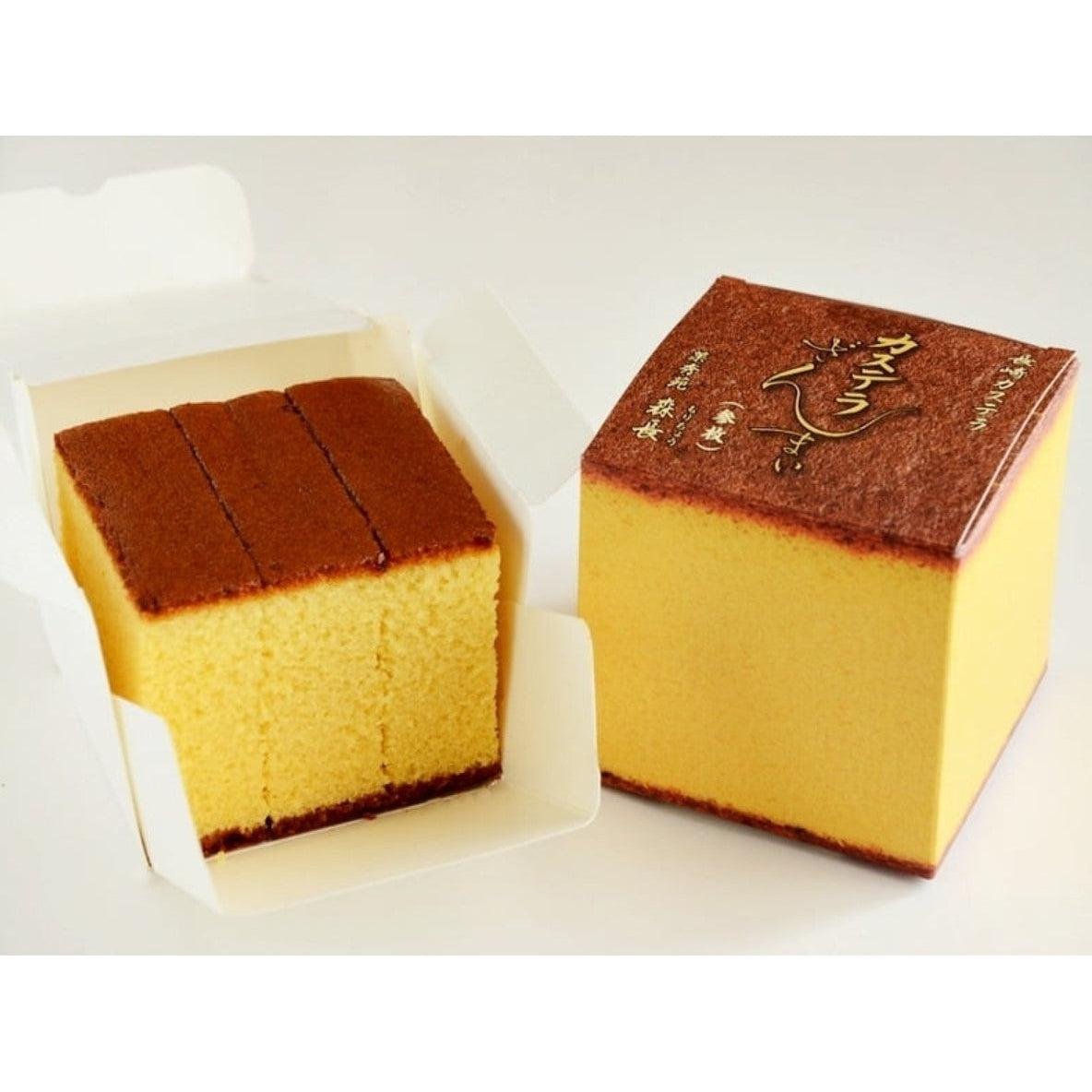 Kashuen Moricho Honey Castella Cake 3-pack packaging with golden sponge cake slices