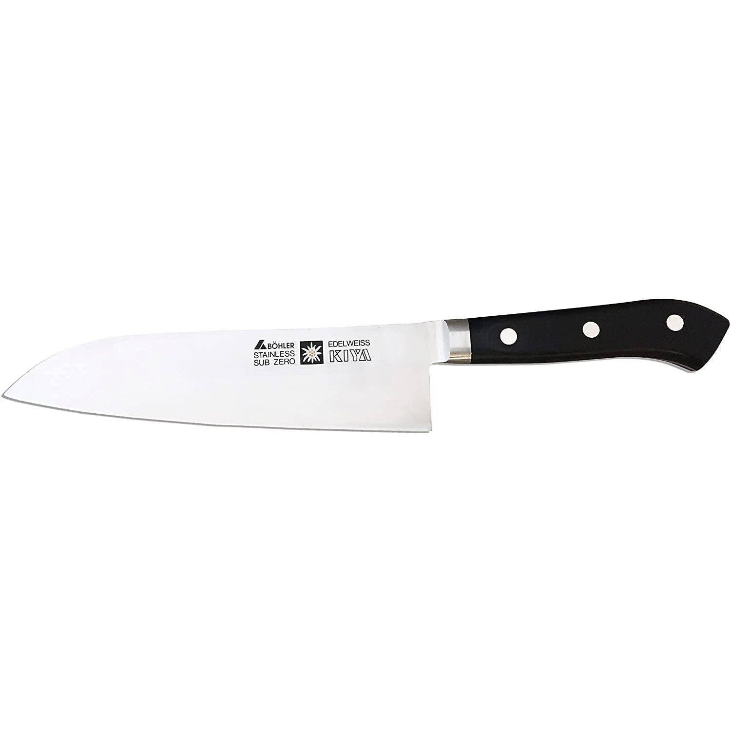 Kiya No. 160 Edelweiss Steel 18cm Kamagata Usuba Japanese vegetable knife with a high-durability handle and traditional sickle-shaped tip