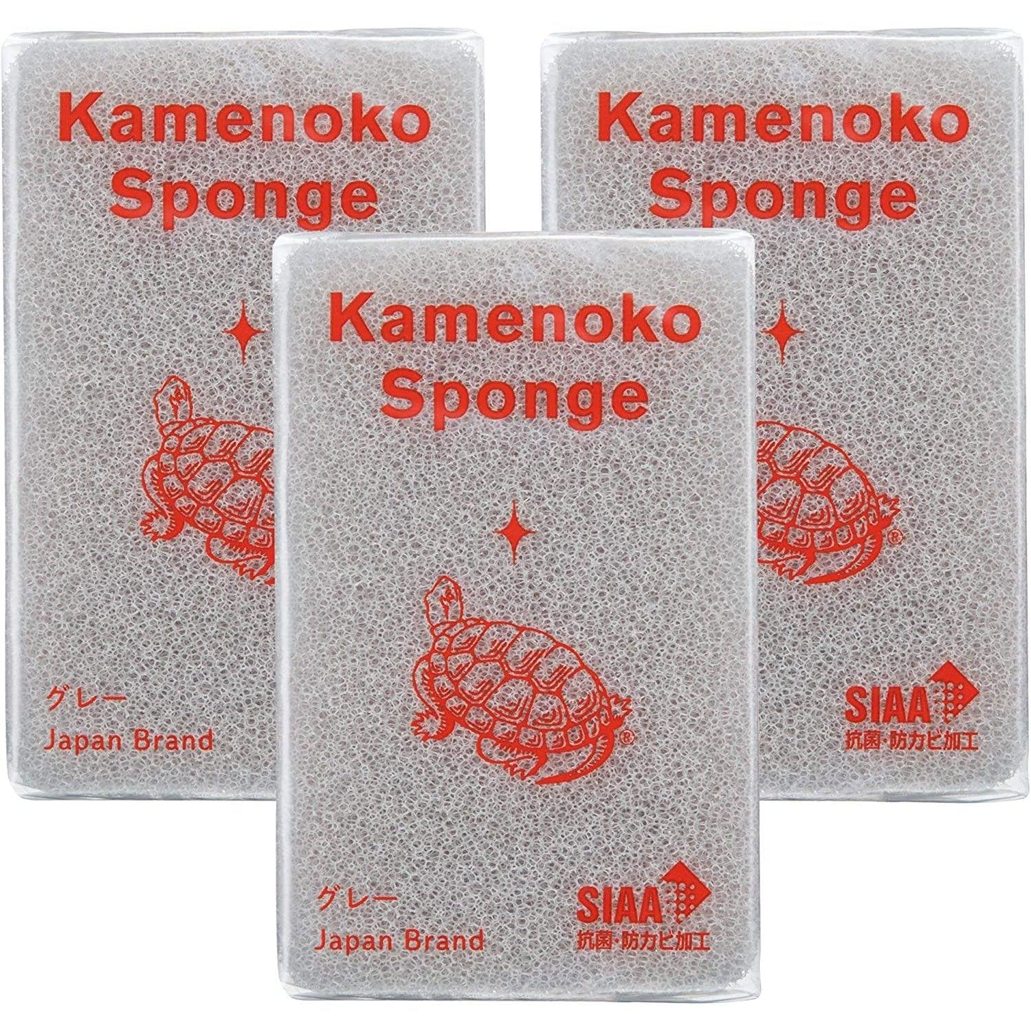 Kamenoko Gray Kitchen Sponge Pack of 3 – Antibacterial Cleaning