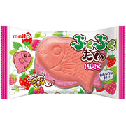 Meito Pukupuku Taiyaki Strawberry Chocolate Filled Fish Shaped Monaka Wafer Pack of 10