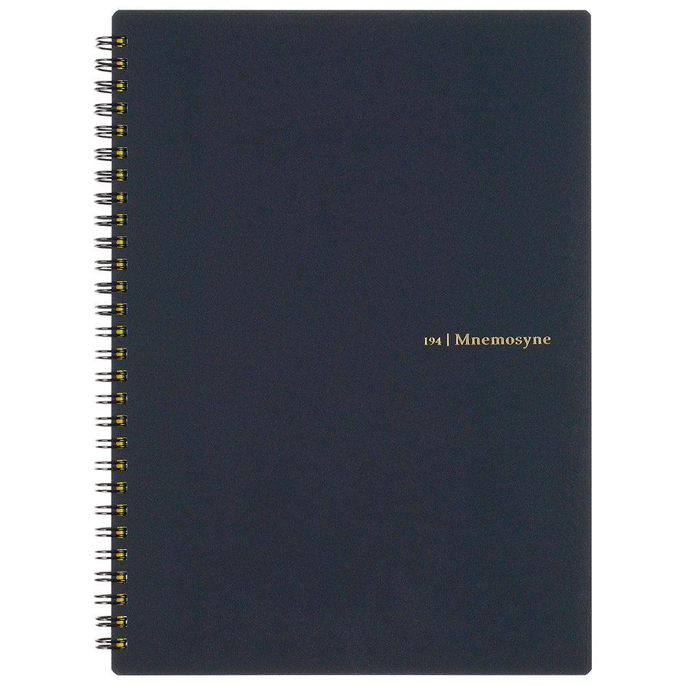 Maruman Mnemosyne B5 Notebook N194A featuring black cover and gold embossed logo