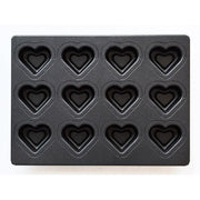 Matsunaga Professional Double-Heart 12-Well Teflon-Coated Non-Stick Cake Mold