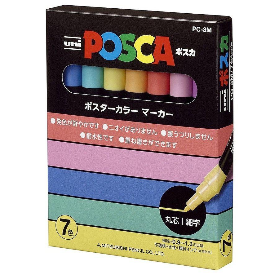 Uni Mitsubishi Posca Pastel Marker Set – 7 Vibrant Colors