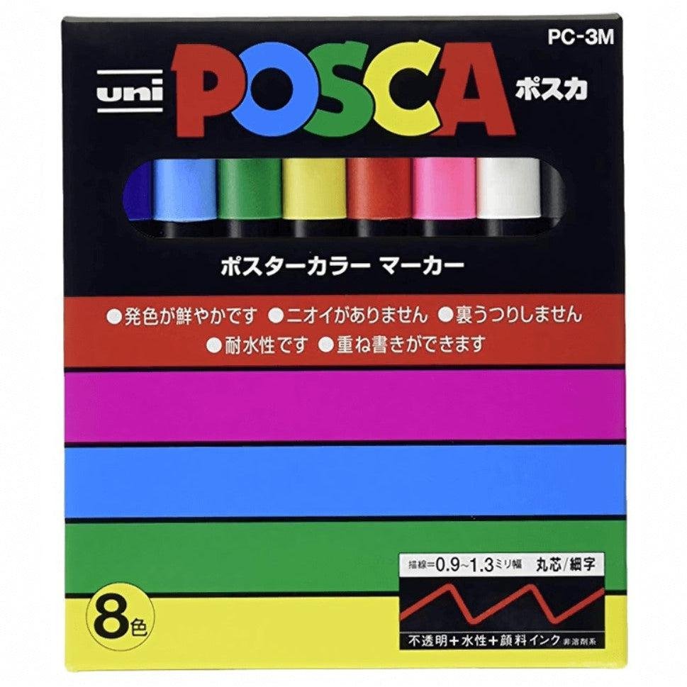 Mitsubishi Uni Posca Paint Marker Set 8 Vibrant Colors Water‑Based