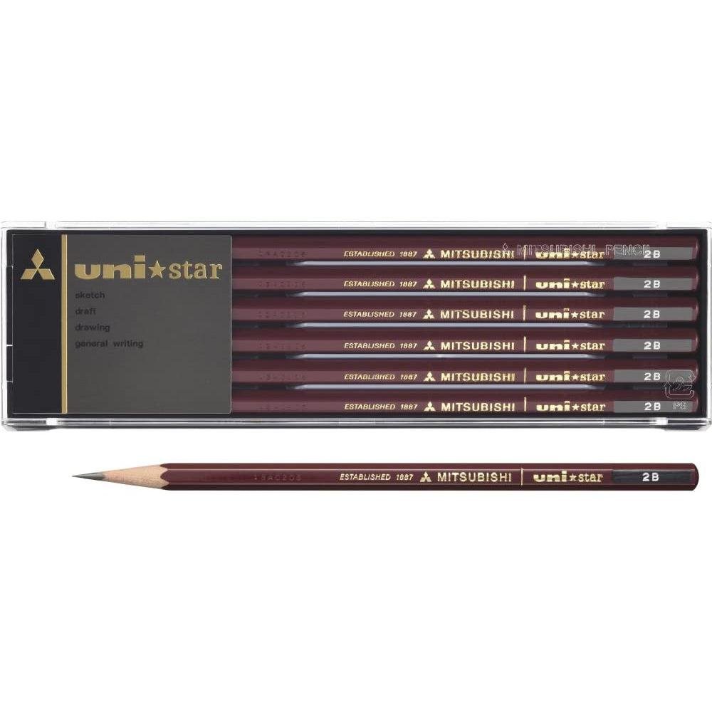 Mitsubishi Uni Star Japanese 2B Graphite Pencil Set 12