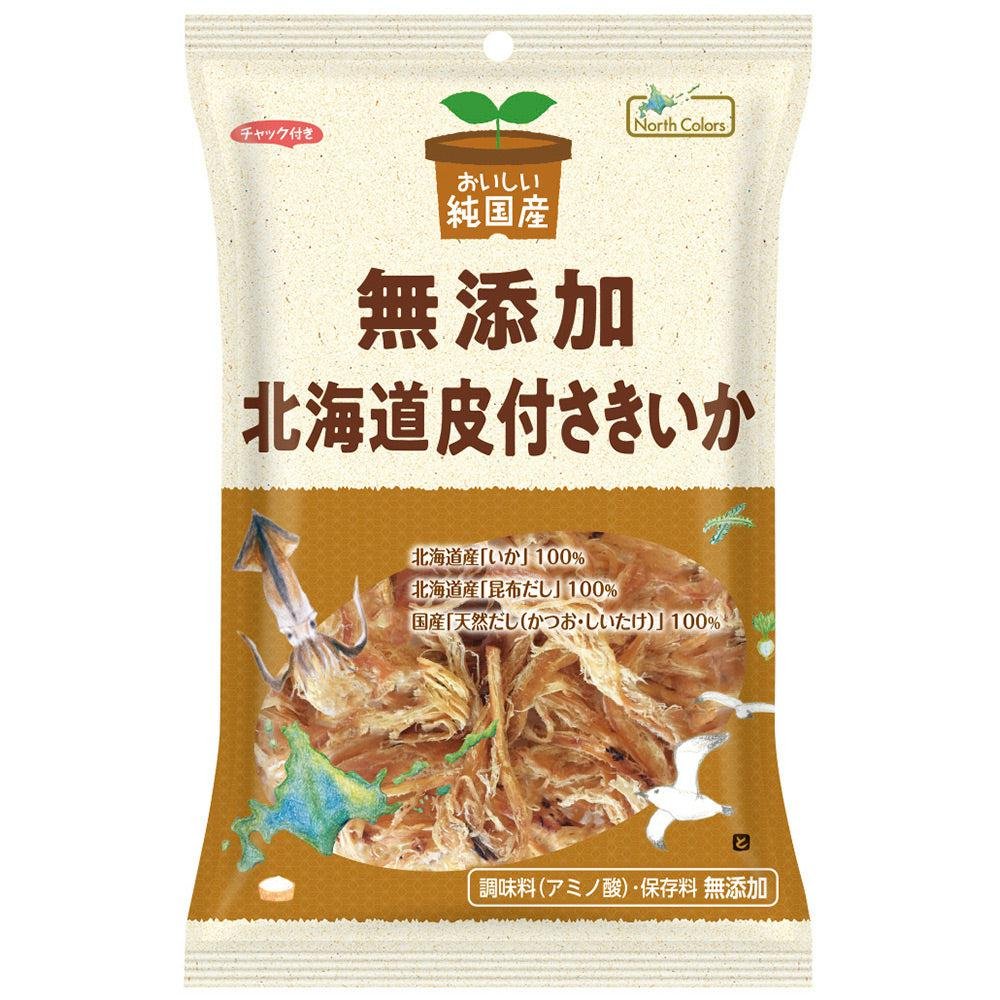 North Colors Hokkaido Additive-Free Dried Squid 33g pack showing natural shredded squid