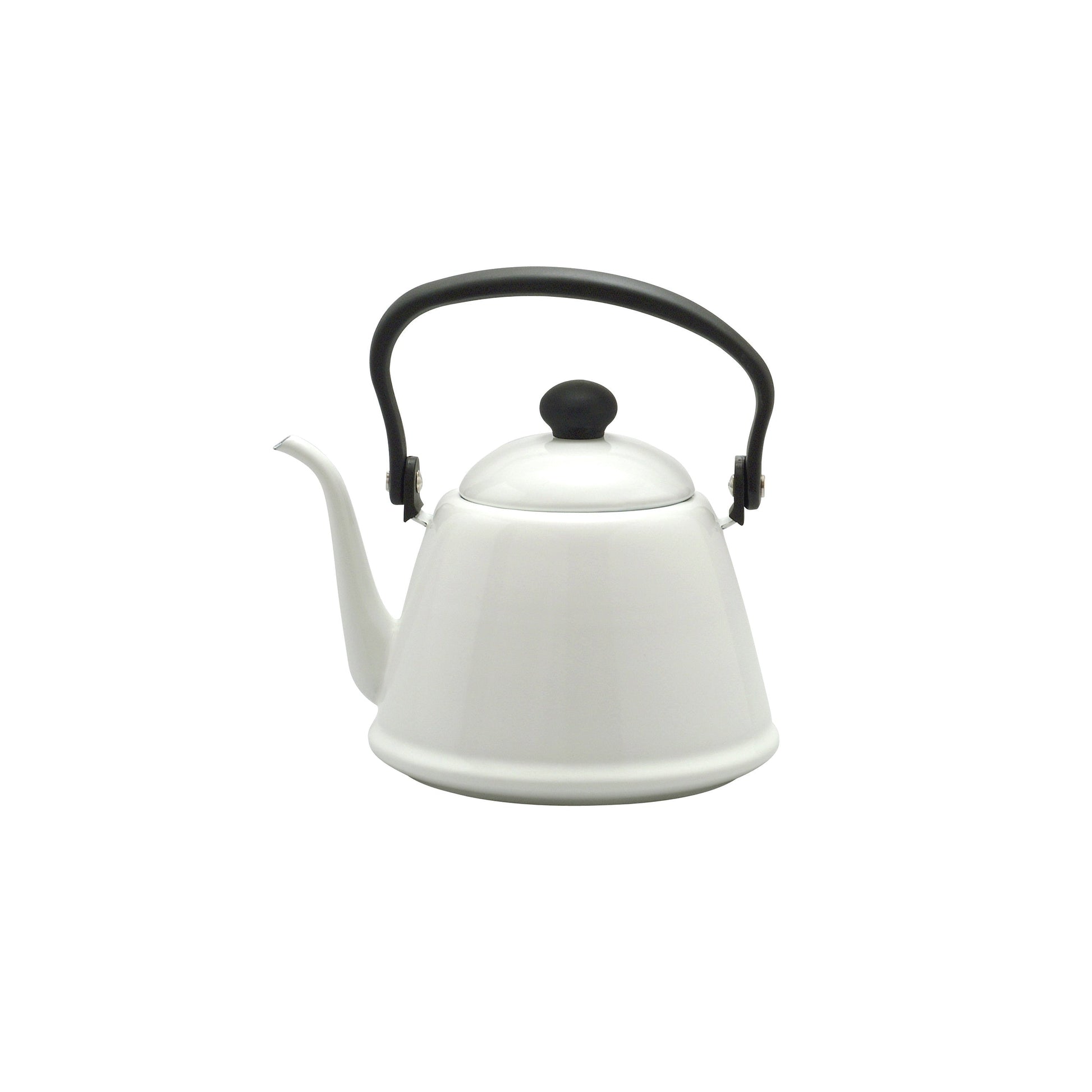 Japanese Enamel Gooseneck Kettle 2L White Noda Horo DK-200W