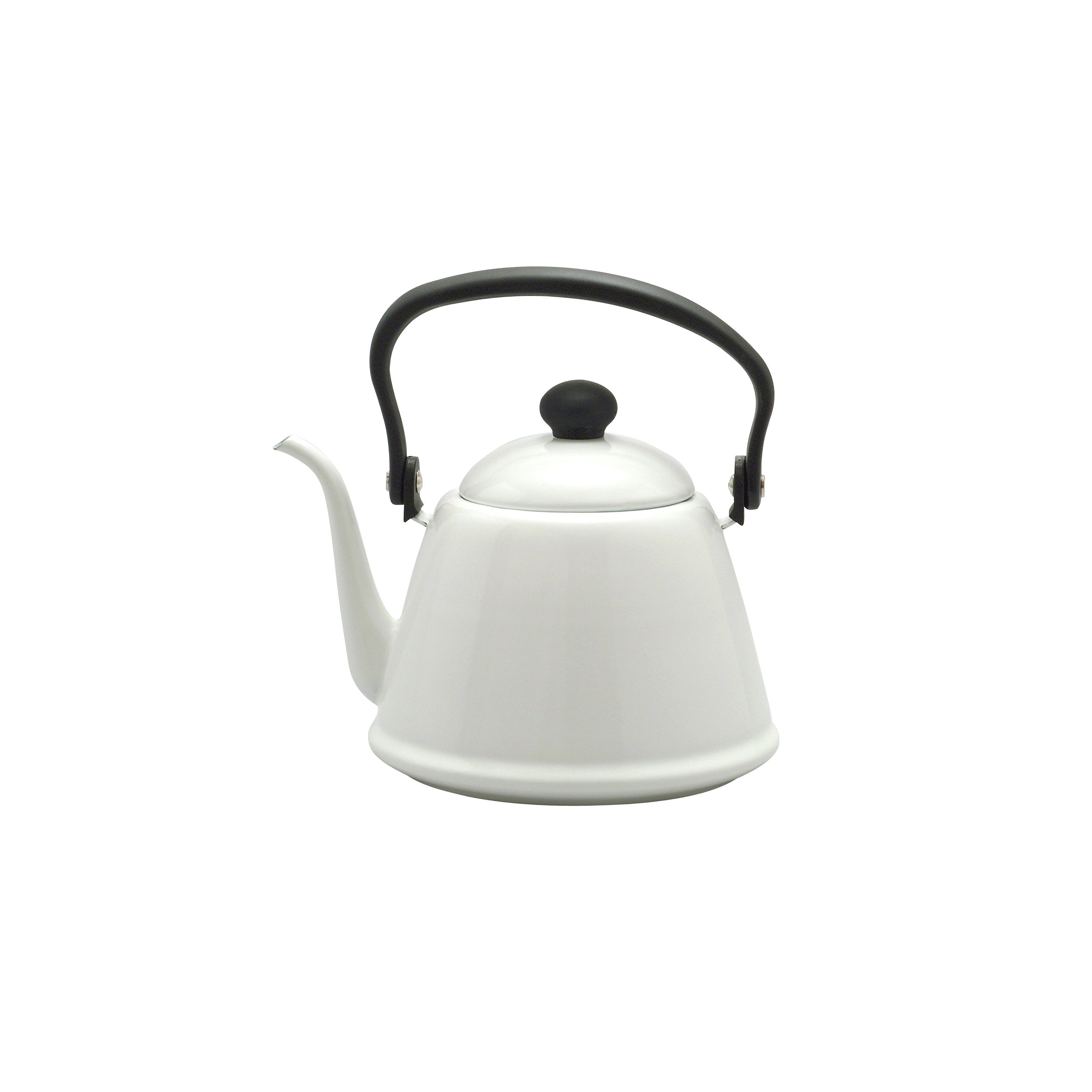 Japanese Enamel Gooseneck Kettle 2L White Noda Horo DK-200W