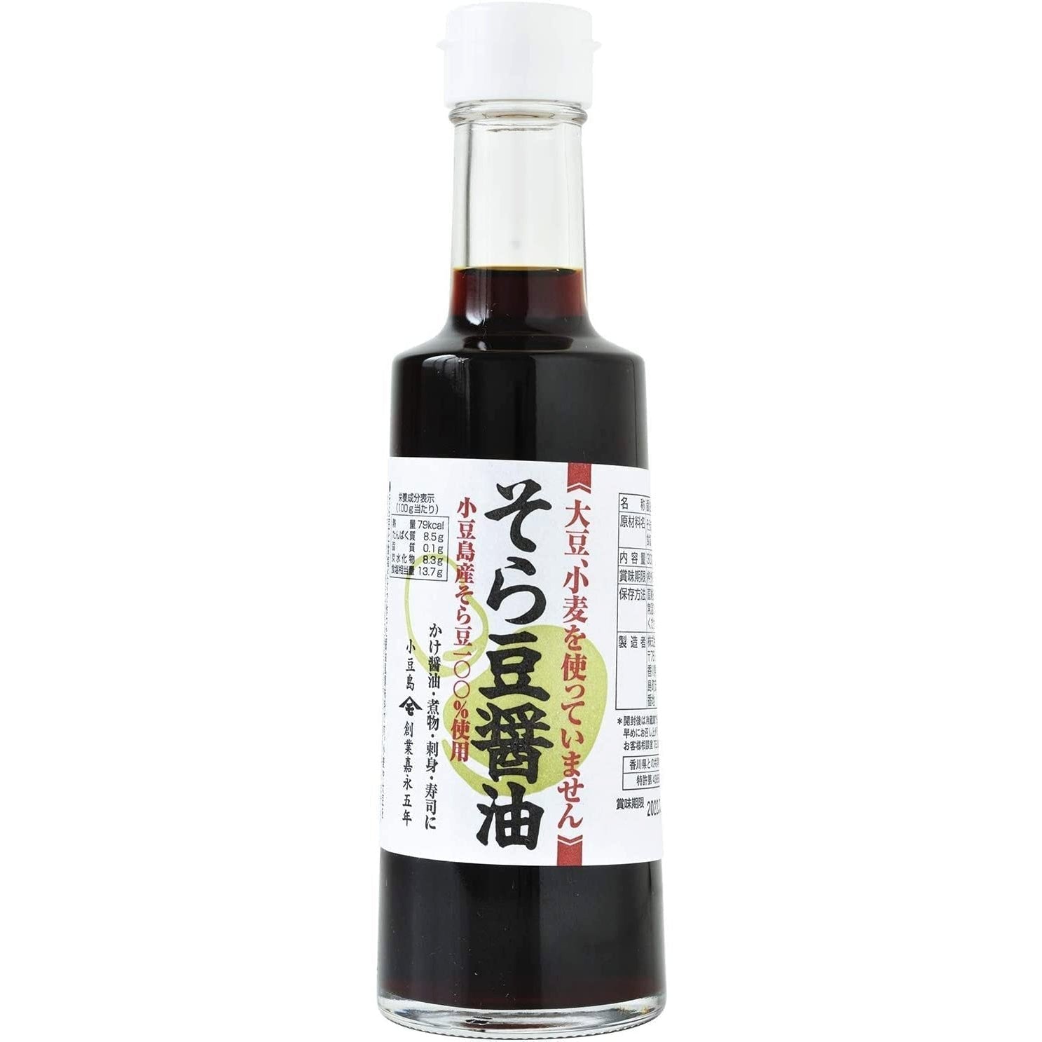 300ml bottle of Takahashi Shoten Fava Bean Shoyu, a soy-free and wheat-free Japanese seasoning