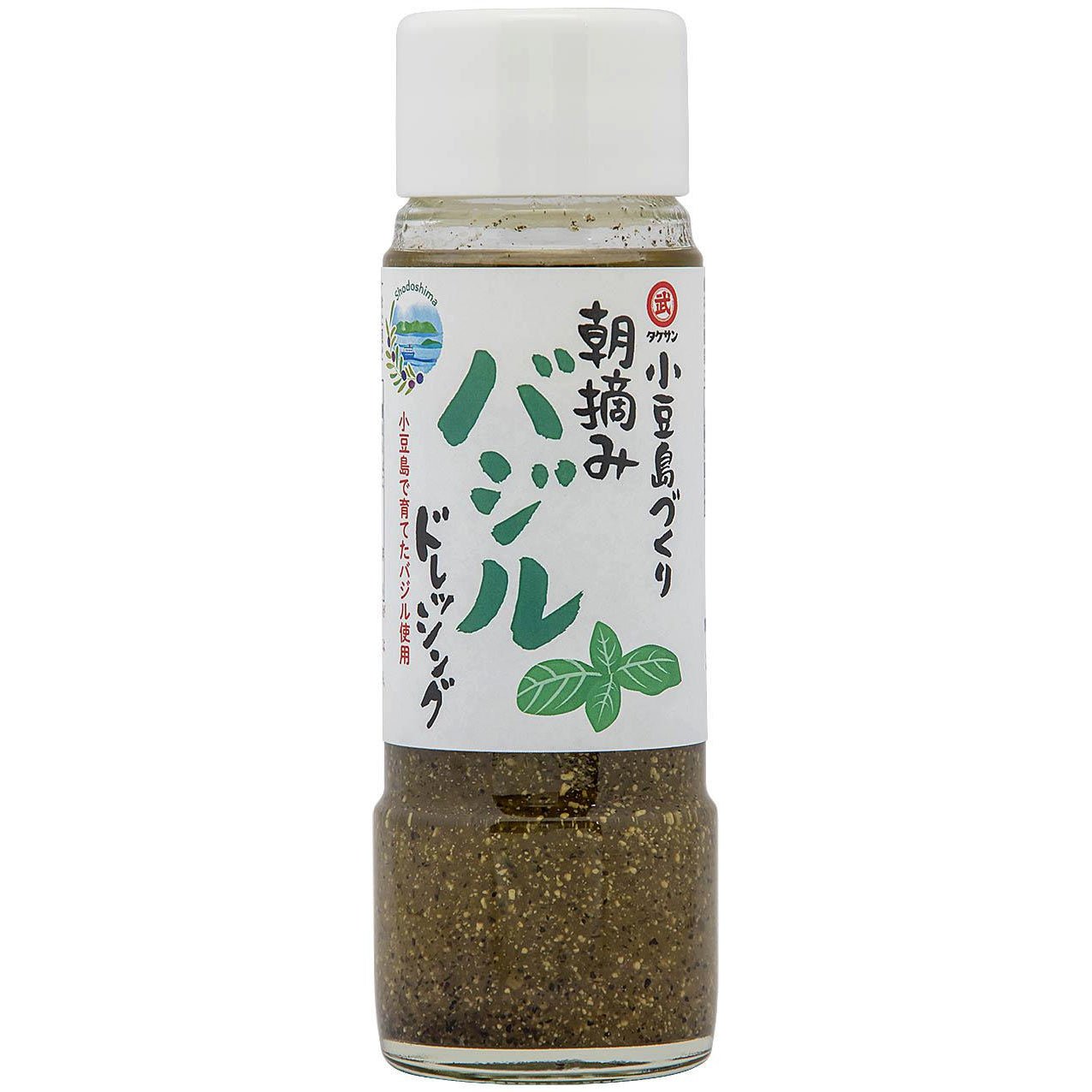 Takesan Japanese Fresh Basil Dressing with Aromatic Cheese 185ml glass bottle with green label
