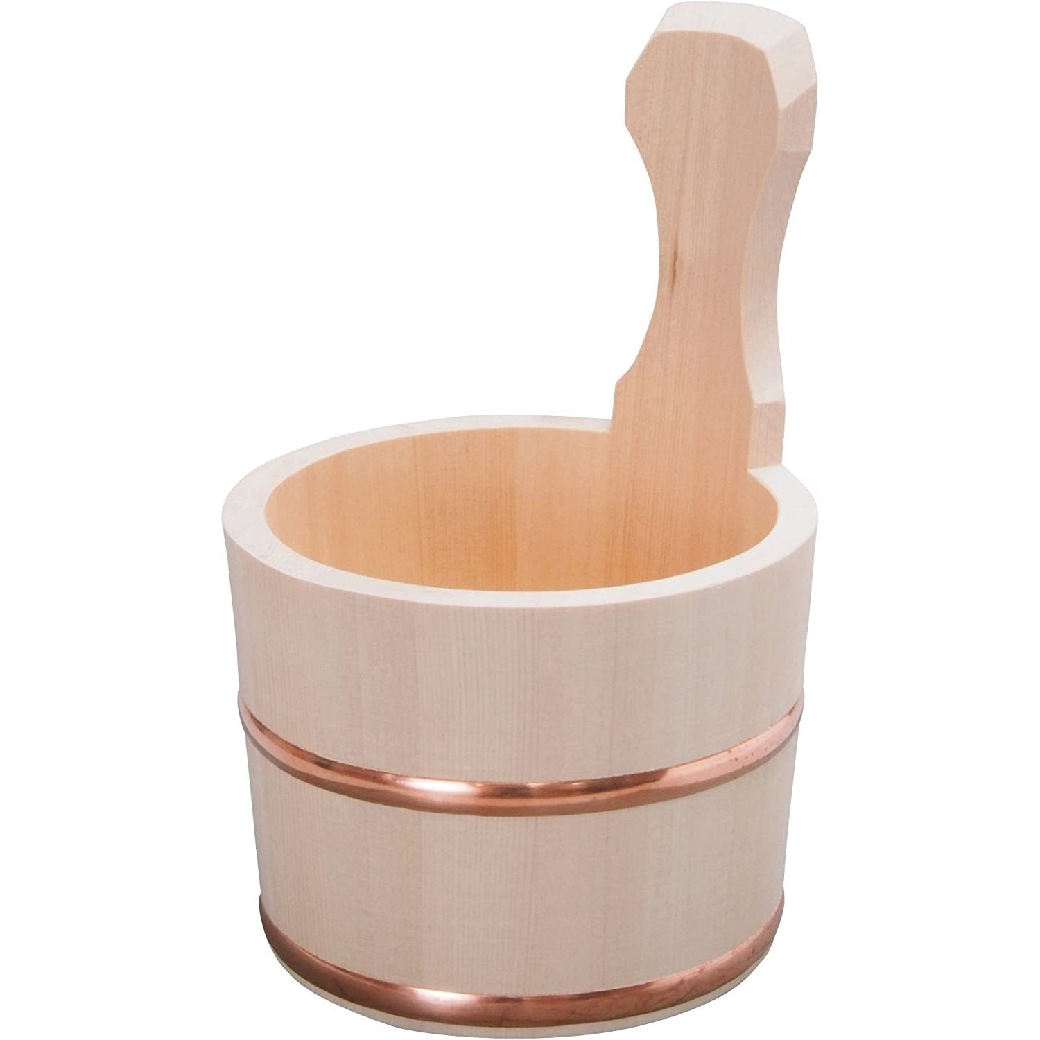 Handcrafted Umezawa Hinoki Cypress Bath Bucket with Aromatic Handle