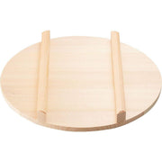Umezawa Sawara Cypress 36cm Sushi Oke Lid handcrafted from light-colored natural wood showing authentic wood grain