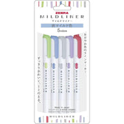 Zebra Mildliner Dual‑Tip Highlighter Set – 5 Elegant Colors