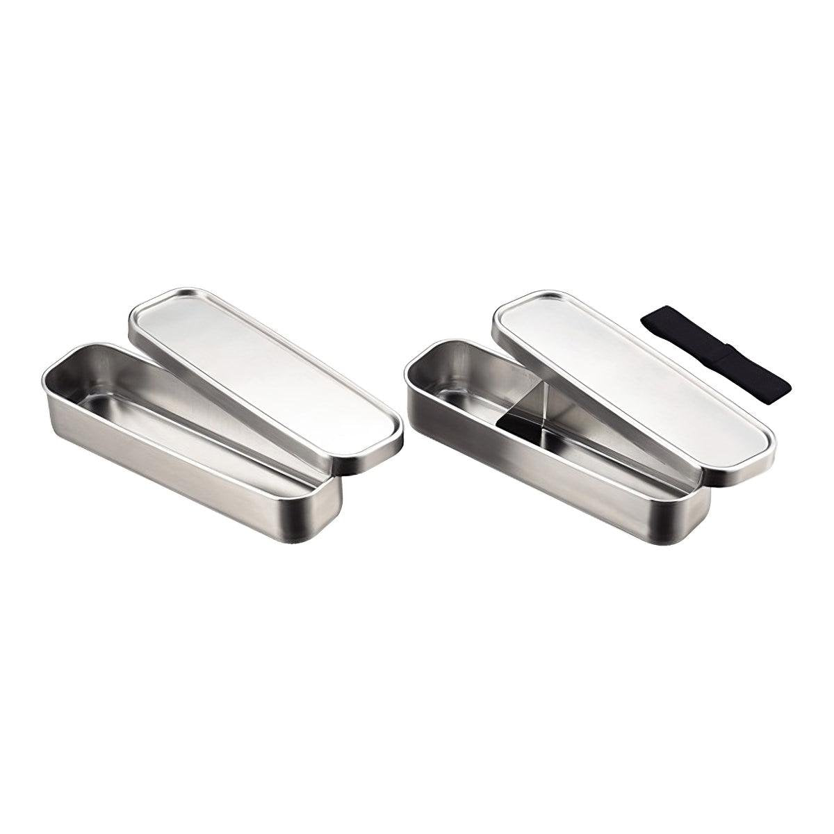 Aizawa Slim Rectangular Stainless Steel Bento Box 700ml Two-Tier