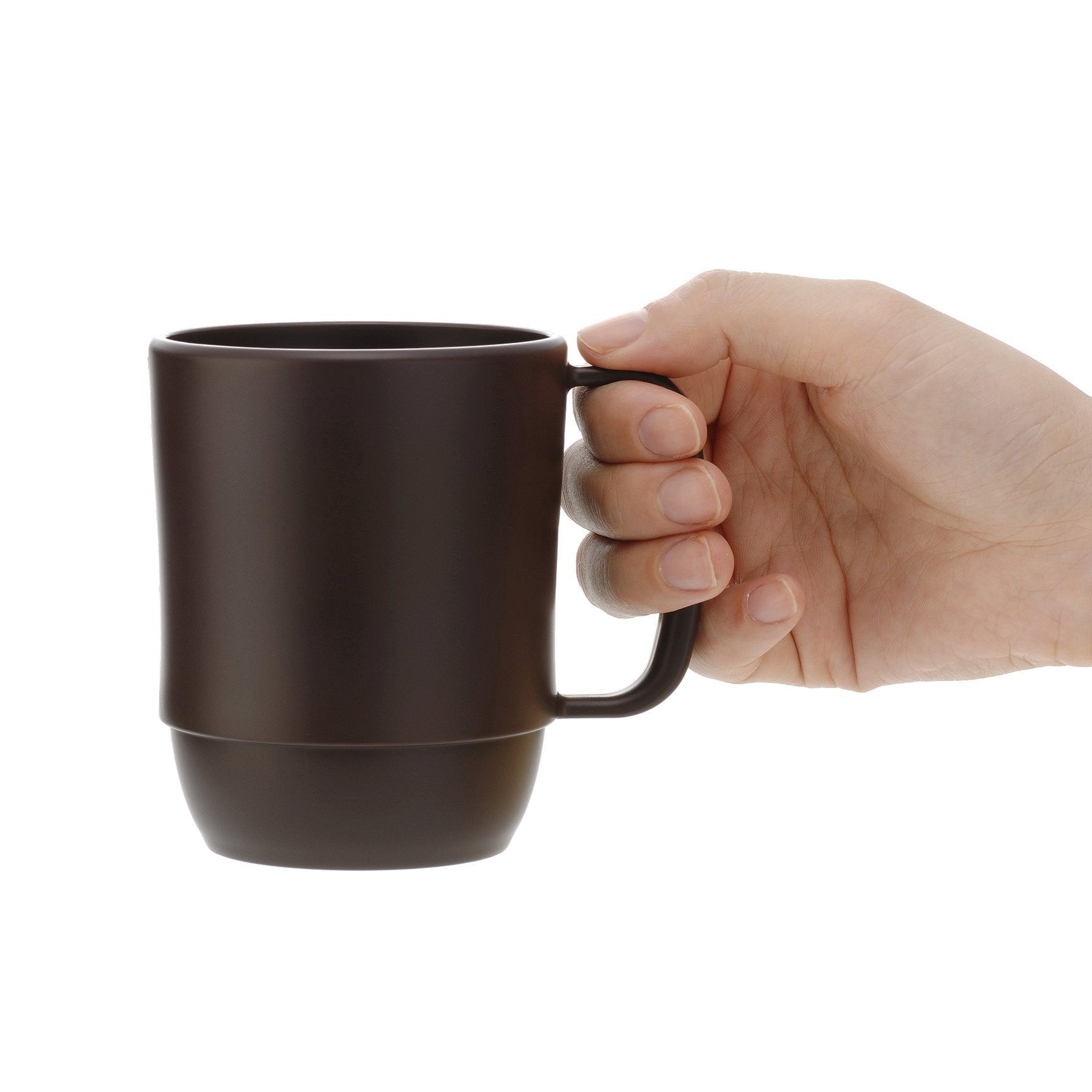 Inomata Microwavable Plastic Coffee Mug – Brown, 350ml, Heat‑Resistant