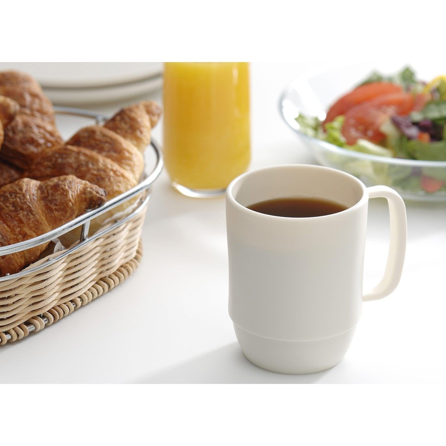 Inomata Lightweight Microwavable Plastic Coffee Mug – Ivory 350ml
