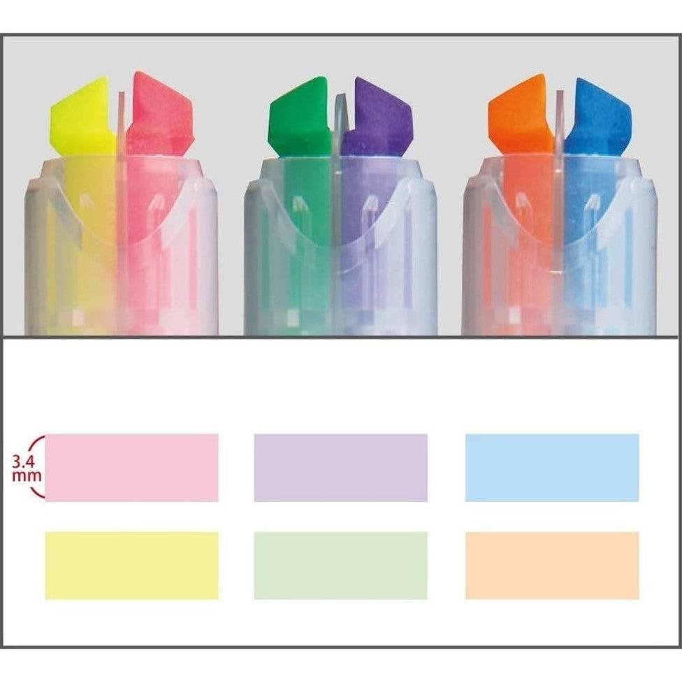 Kokuyo Beetle Tip Dual Color Highlighter Set 3 Pens Colors