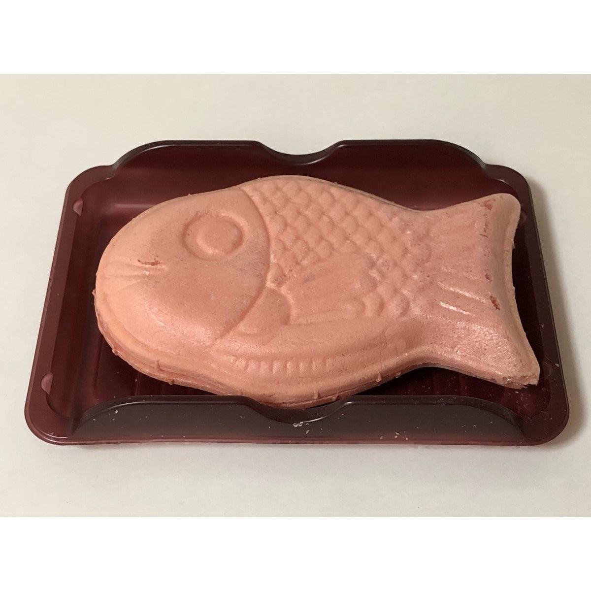 Meito Pukupuku Taiyaki Strawberry Chocolate Filled Fish Shaped Monaka Wafer Pack of 10
