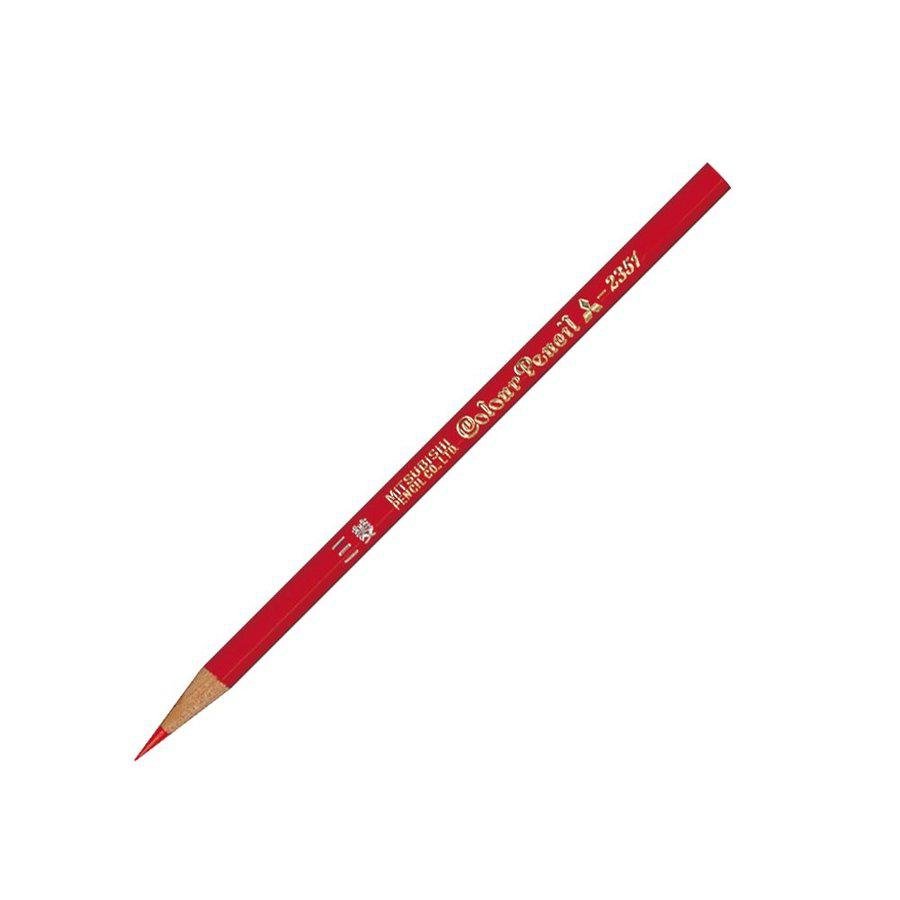 Mitsubishi Vermilion Colored Pencil Set – 12 Vibrant Red‑Orange Sticks