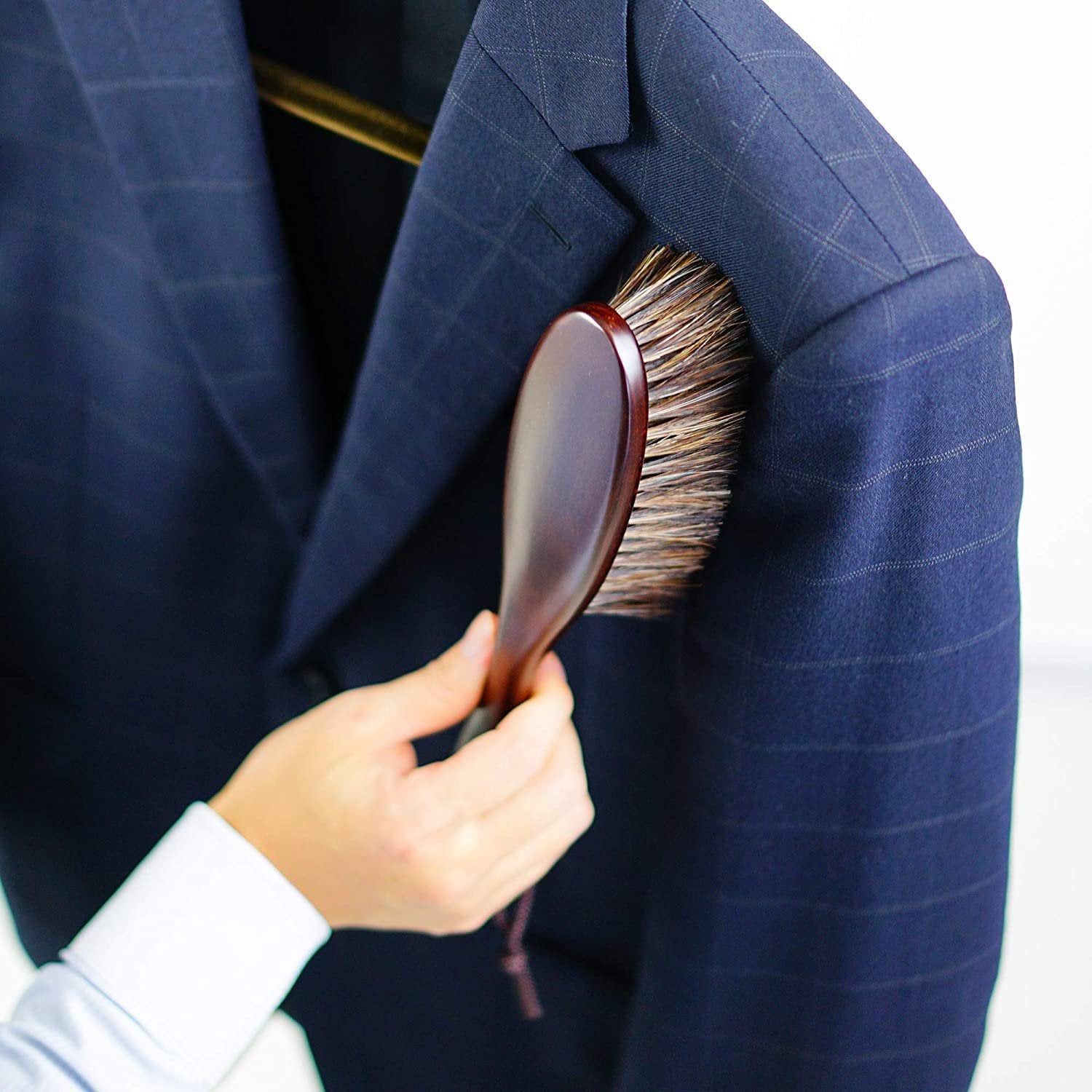 Premium Nakata Natural Bristle Clothes Brush with Beech Wood Handle