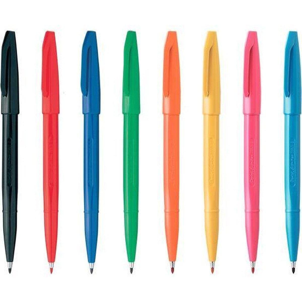 Pentel Sign Pen Marker Set 8-Color Vivid Ink Professional