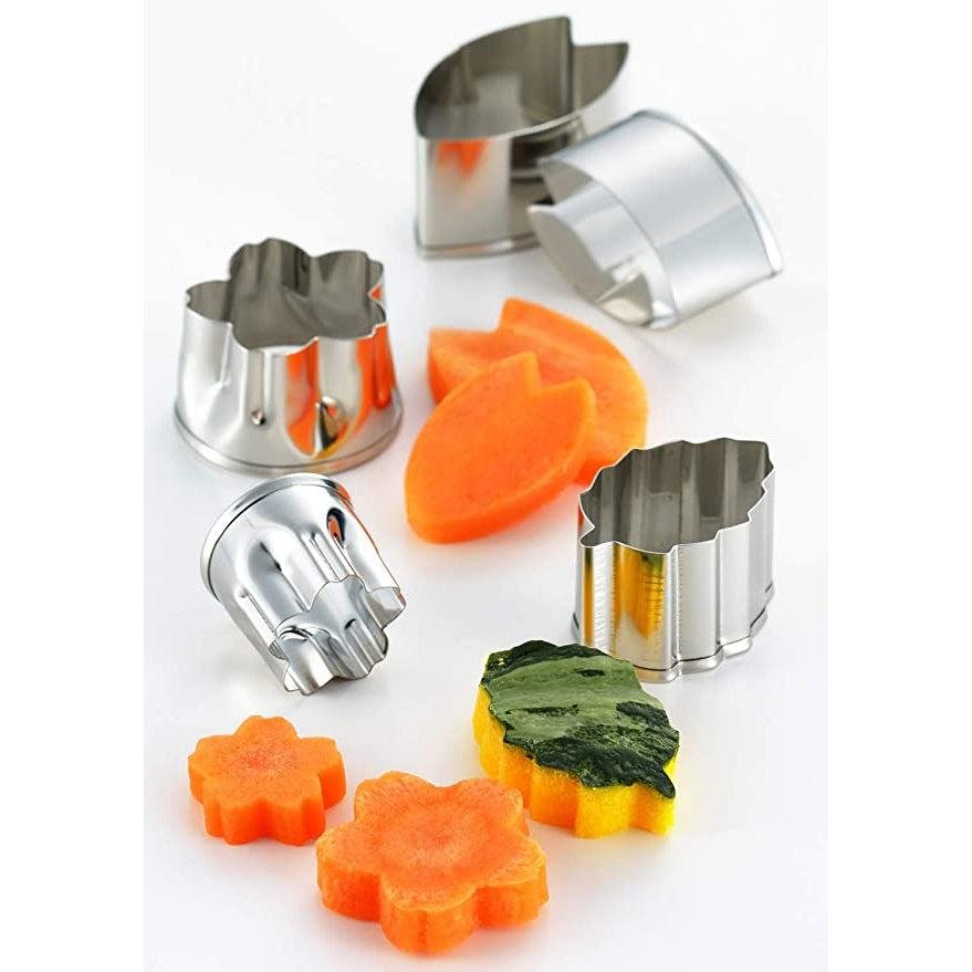 Yoshikawa Sakura Cherry Blossom Stainless Steel Vegetable Cutter Set 5-Piece