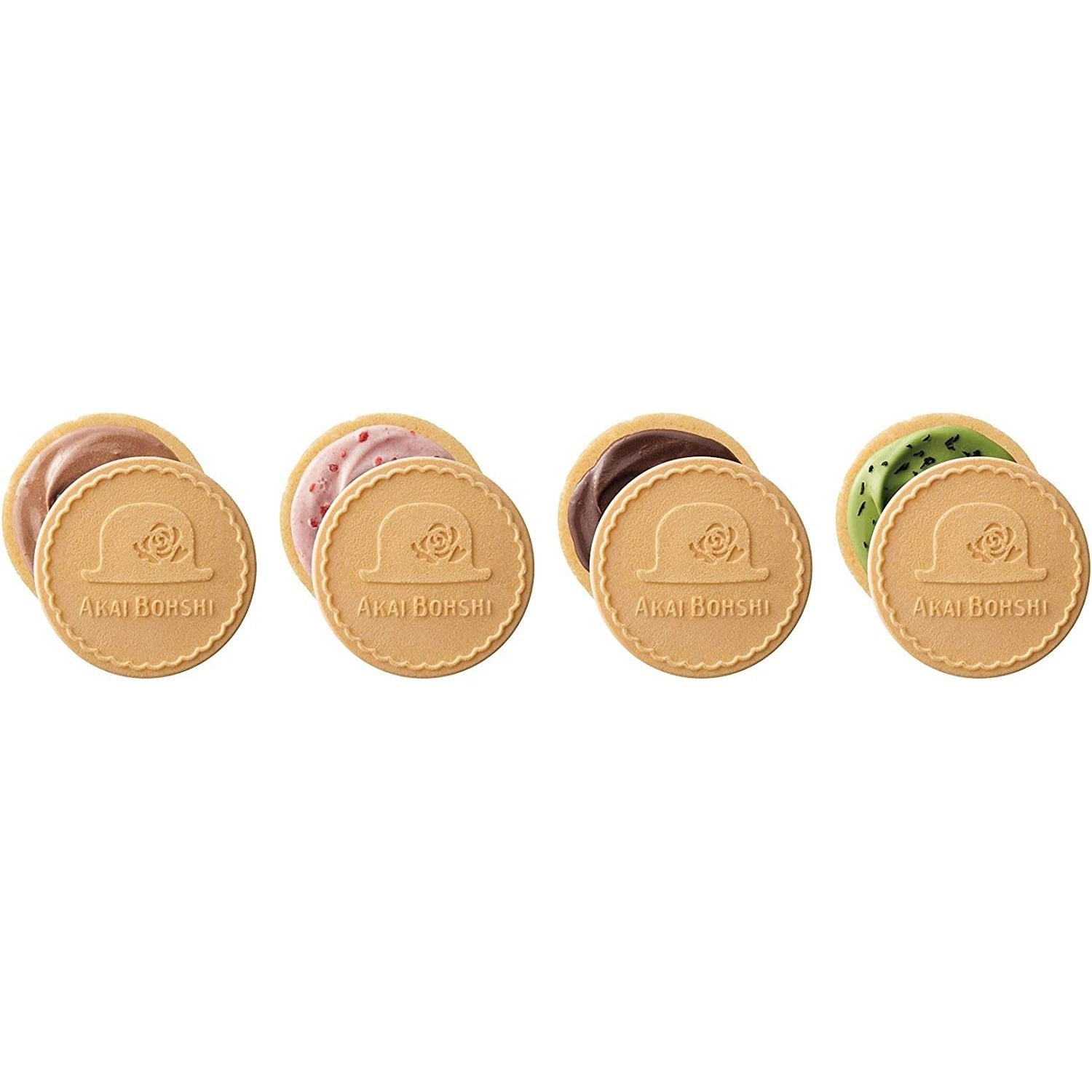 Akai Bohshi Whipped Chocolate Sandwich Cookies – 4 Flavors, 32 Pieces