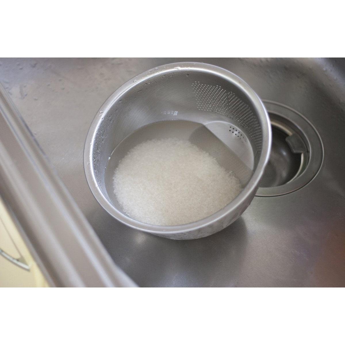 Premium 3‑Way Stainless Steel Rice Washing Bowl with Strainer