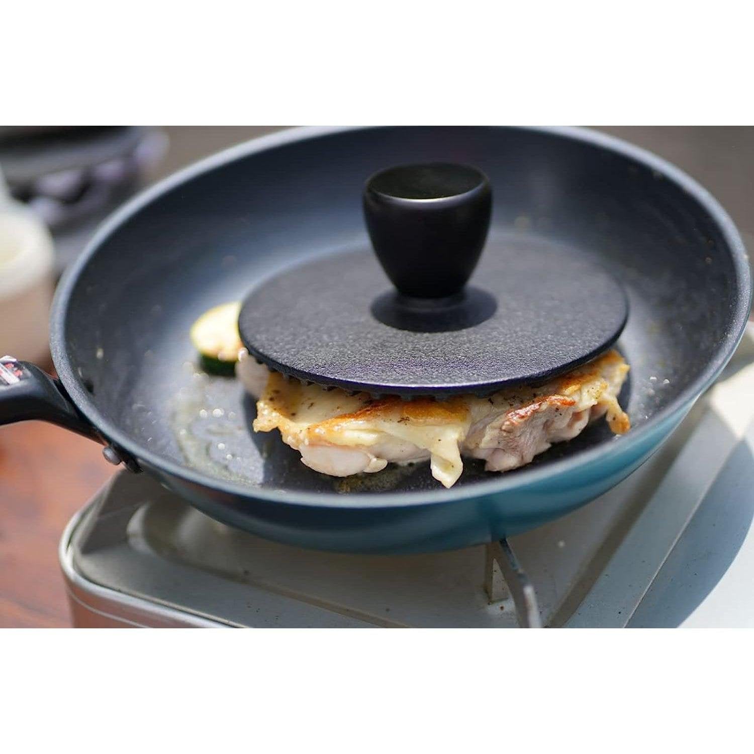Ikenaga Premium Cast Iron Grill Press for Meat & Sandwiches